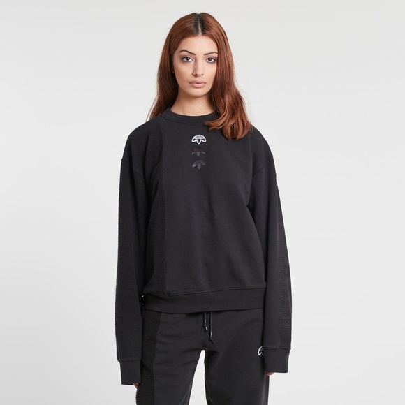 ADIDAS ORIGINALS BY ALEXANDER WANG Inside-out Sweatshirt Black Unisex Size S - Picture 2 of 11